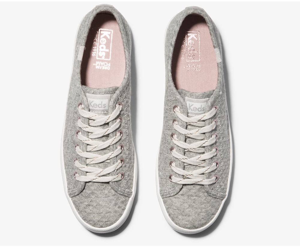 Womens Keds Sneakers - Kickstart Triangle Jersey - Grey - 4975-AYGSL